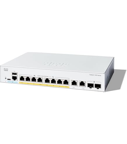 Cisco Catalyst 1000-8T-2G-L Network Switch, 8 Gigabit Ethernet